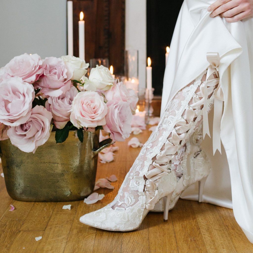 Beatrice Elliot Ivory Lace Knee High Boot