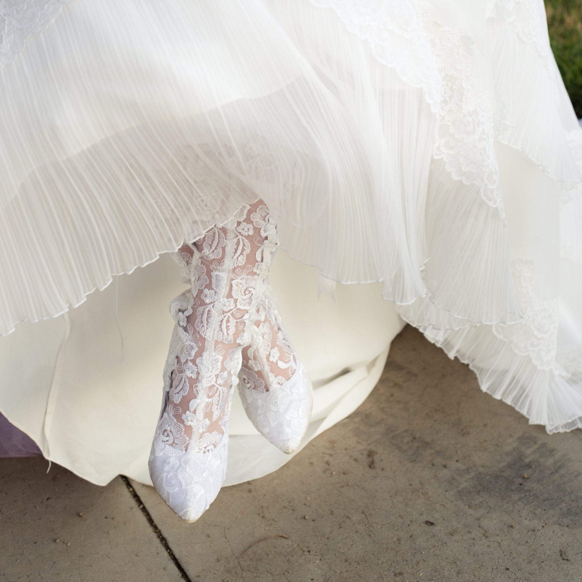 White Lace Cowboy Wedding Boots