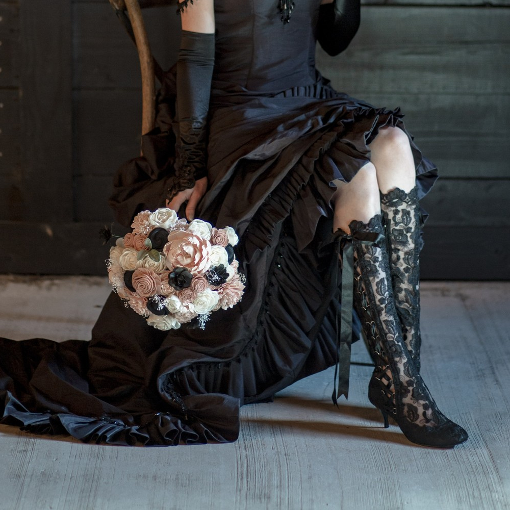 Josephine Black Victorian Half Boot