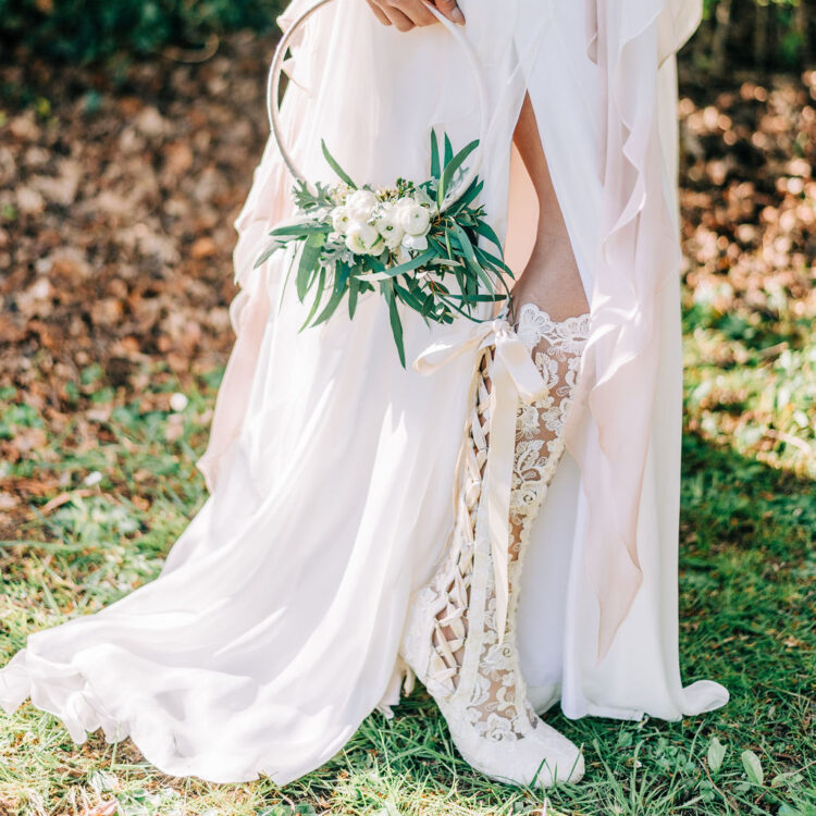 Evangeline Elliot Vintage Lace Ivory Wedding Boots Evangeline Elliot Vintage Lace Ivory Wedding Boots