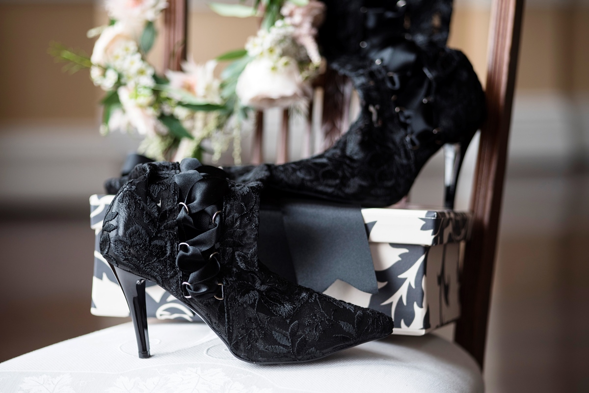 Black Lace Over the Knee Boots House of Elliot
