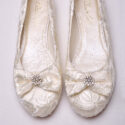 Flat Ivory Lace Shoes