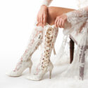 Beatrice Elliot Pointed Toe Elegant Lace Wedding Shoes Bridal Boots