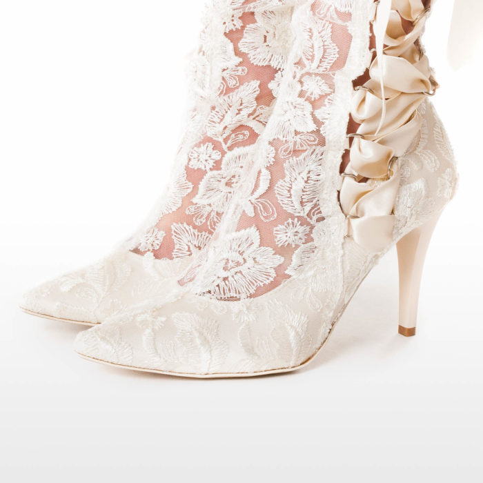 Beatrice Elliot Pointed Toe Elegant Lace Wedding Boots