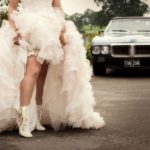 Bride wearing Lotti Elliot Ivory Ankle Boots