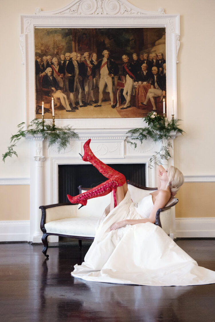 Over the knee red lace boots by House of Elliot Over the knee red lace boots red lace wedding shoes by House of Elliot