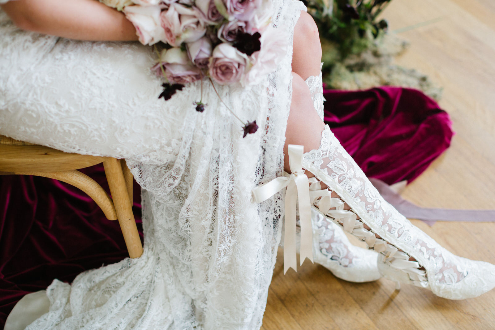 Evangeline Elliot Vintage Ivory Lace Jane Austen Inspired Bridal Boots