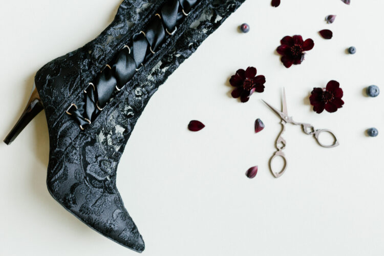 Goodnight Sweetheart Black Black Gothic Lace Up Boots