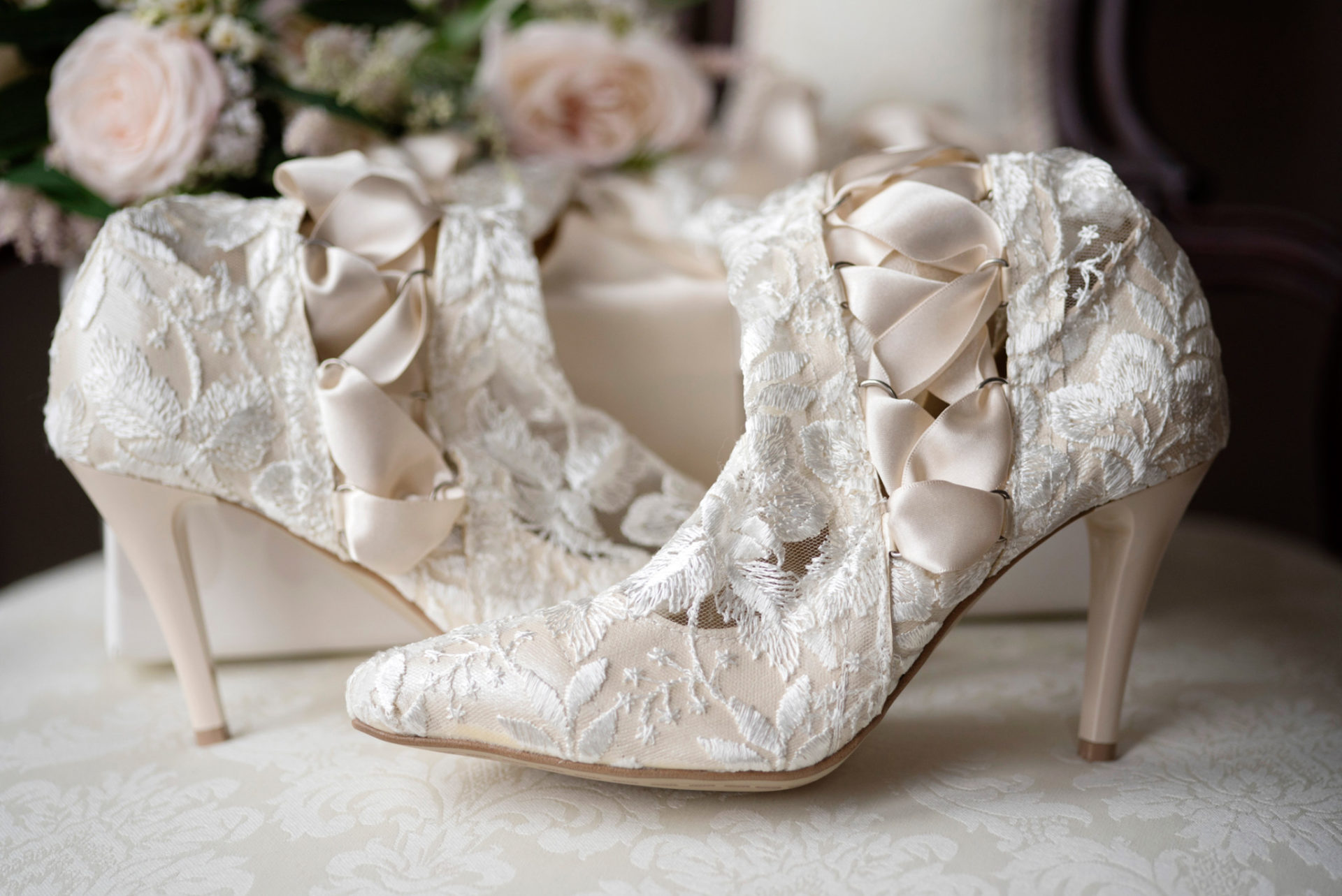 ivory lace up heels
