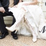 Bride wearing Beatrice Elliot Ivory Wedding Boots