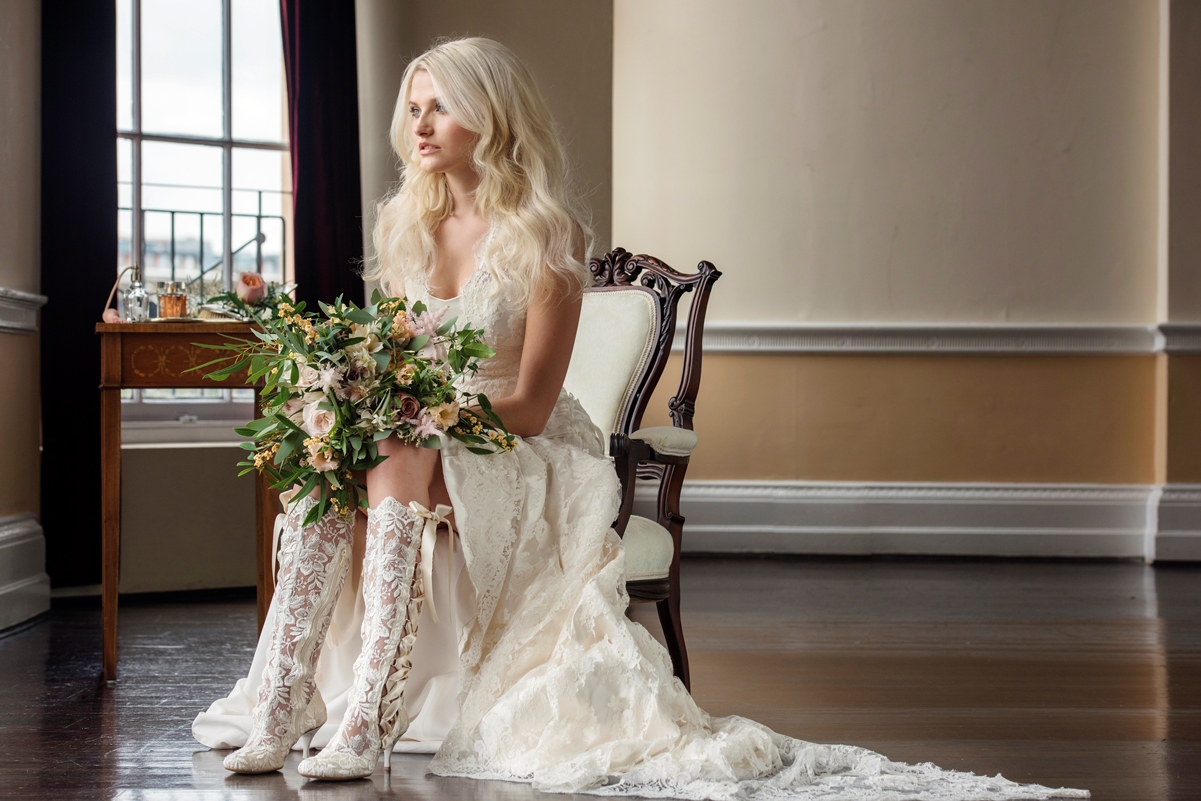 Vintage Lace Wedding Boots House of Elliot