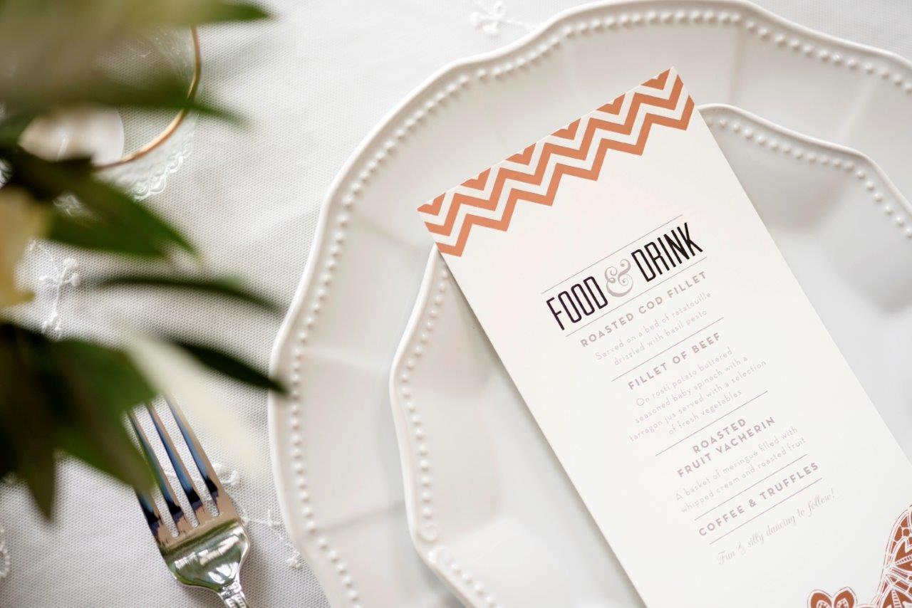 Modern Romance Styled Wedding Shoot Wedding Menu