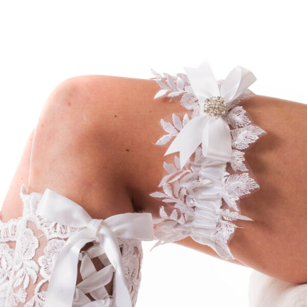 White Lace Wedding Garter