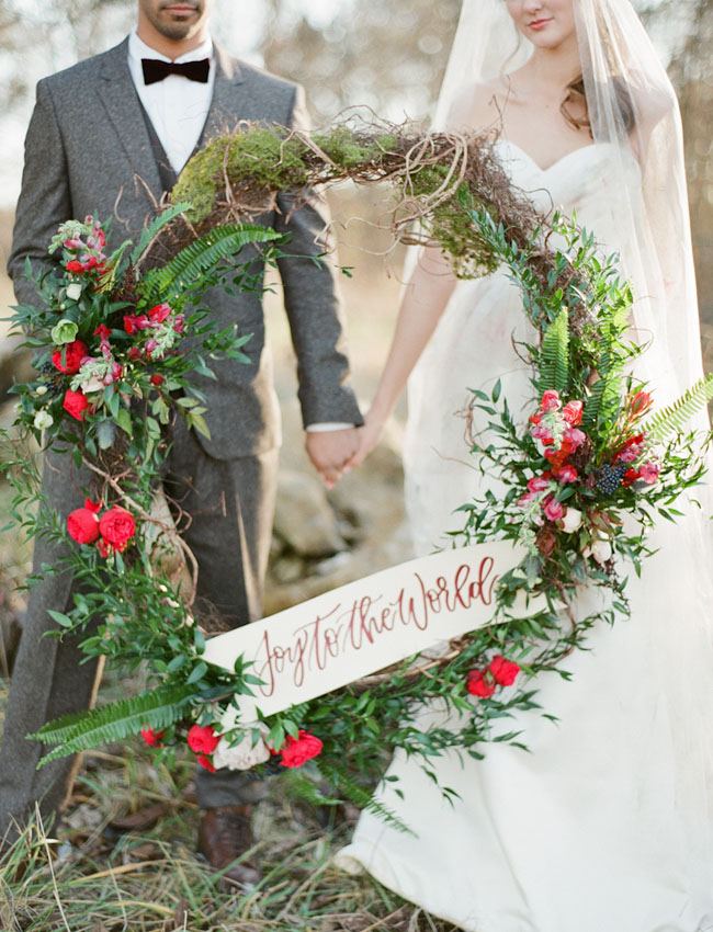 Christmas Wedding Inspiration Red Wedding Boots