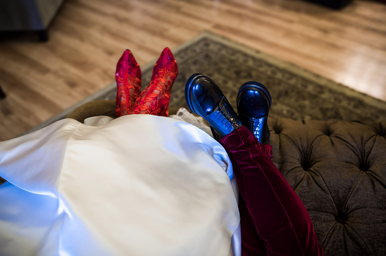 Red Over the Knee Lace Boots 