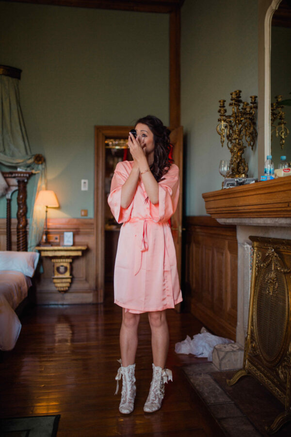 Girls Getting Ready43 low res Bride Patti wearing Lottie Elliot vintage lace bridal boots