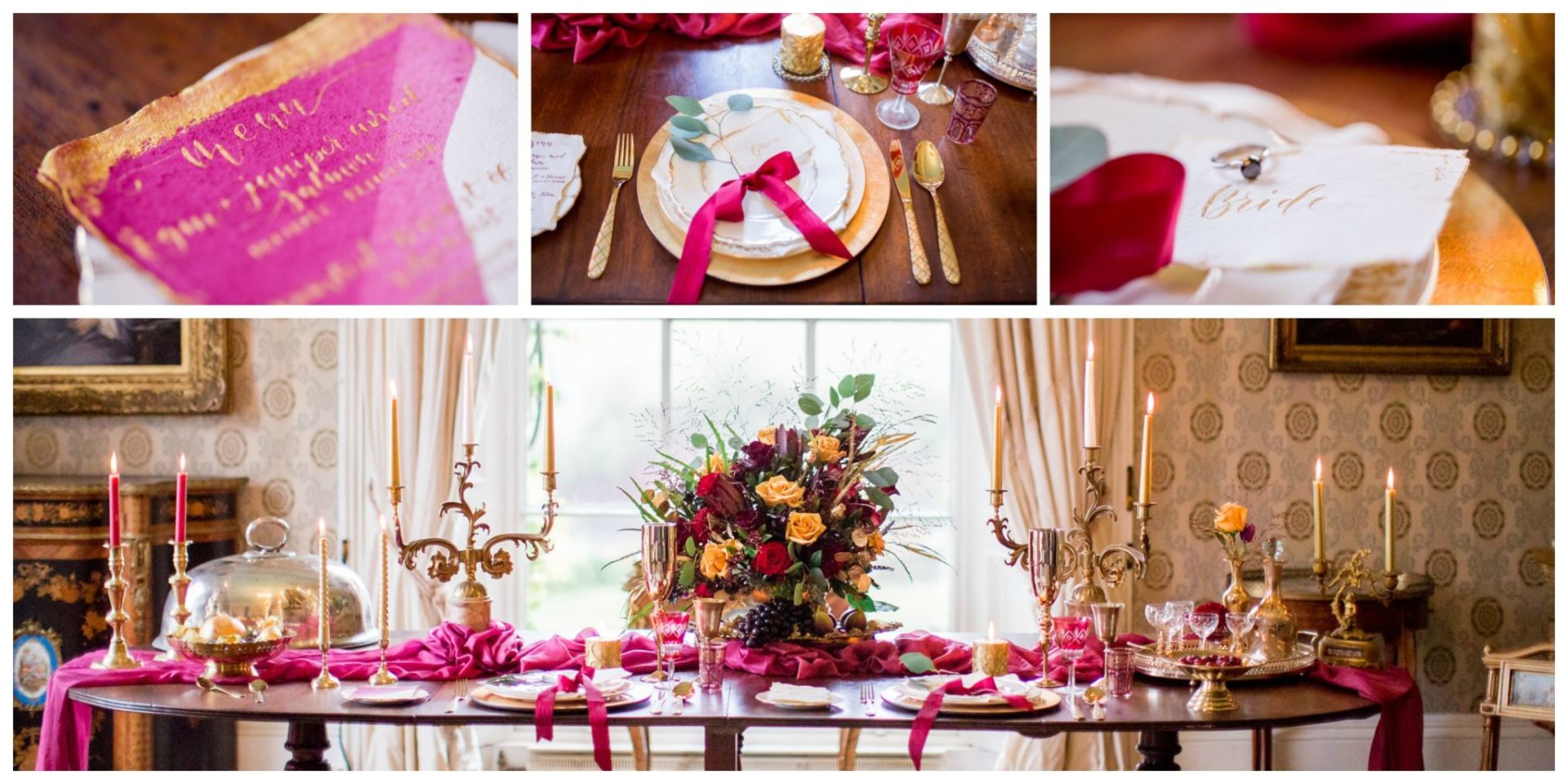 Opulent Baroque Gold and Red Wedding Tablescape