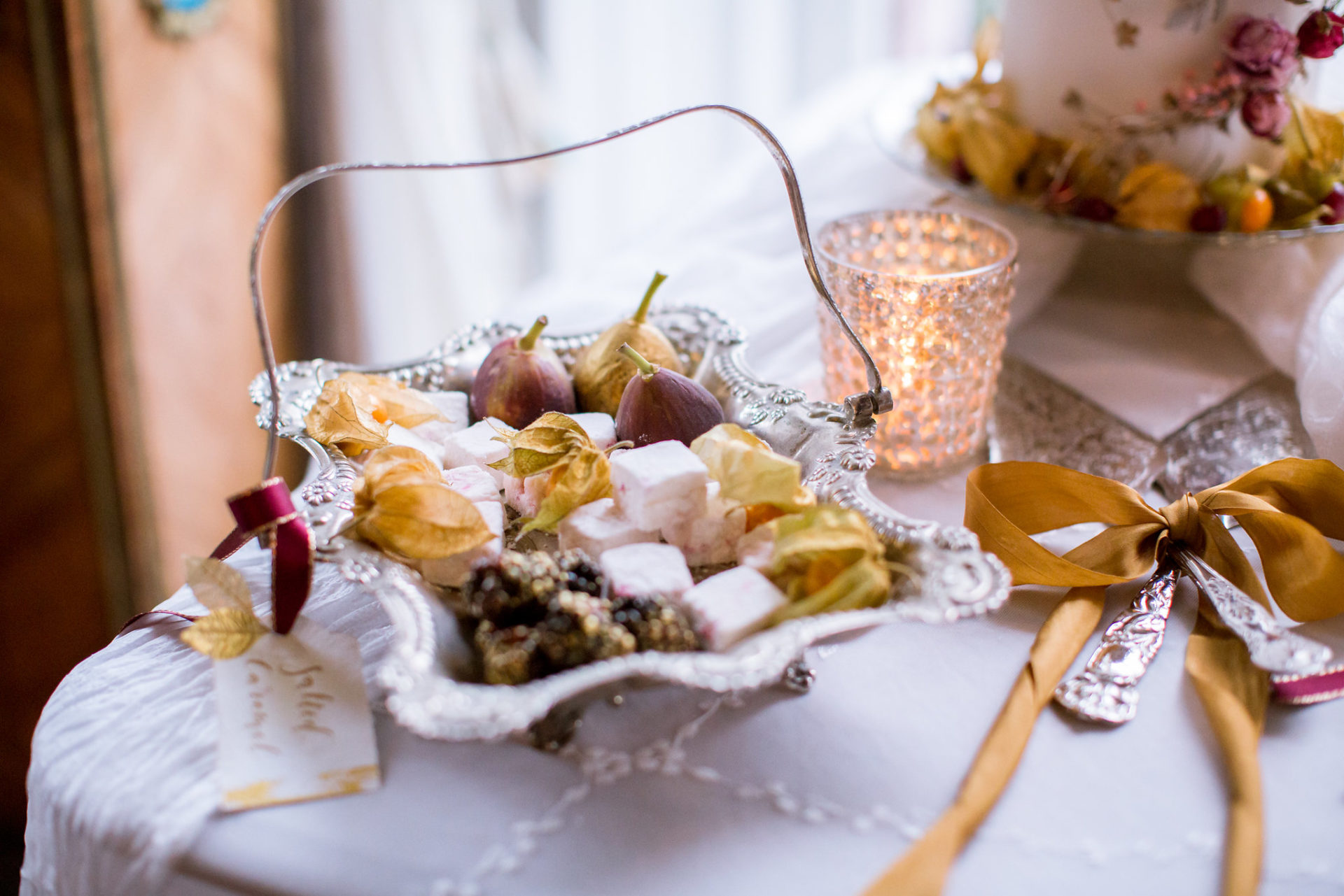 Antique Gold and Silver Bridal Tablescape 