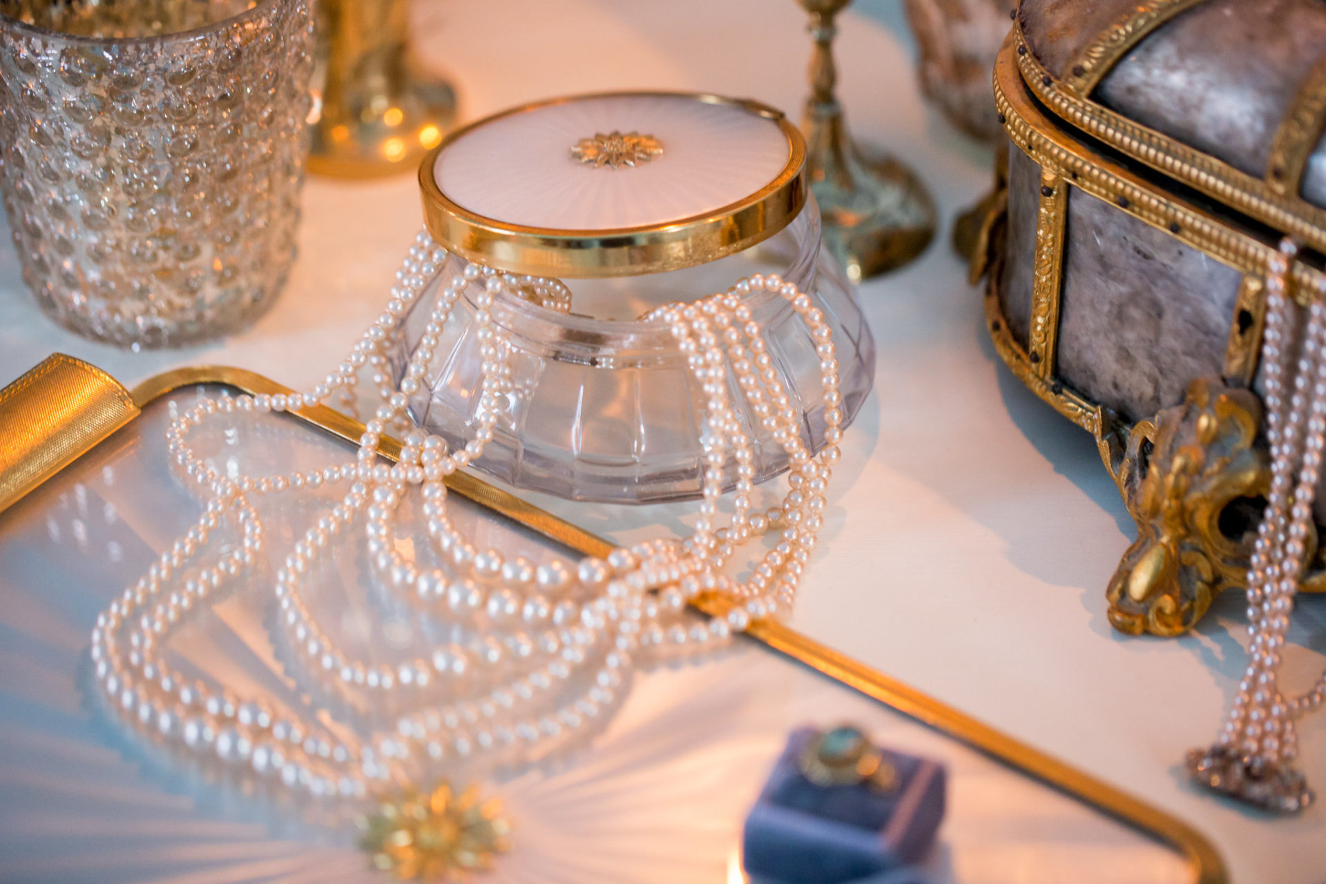 Gold and Black Bridal Boudoir Table 