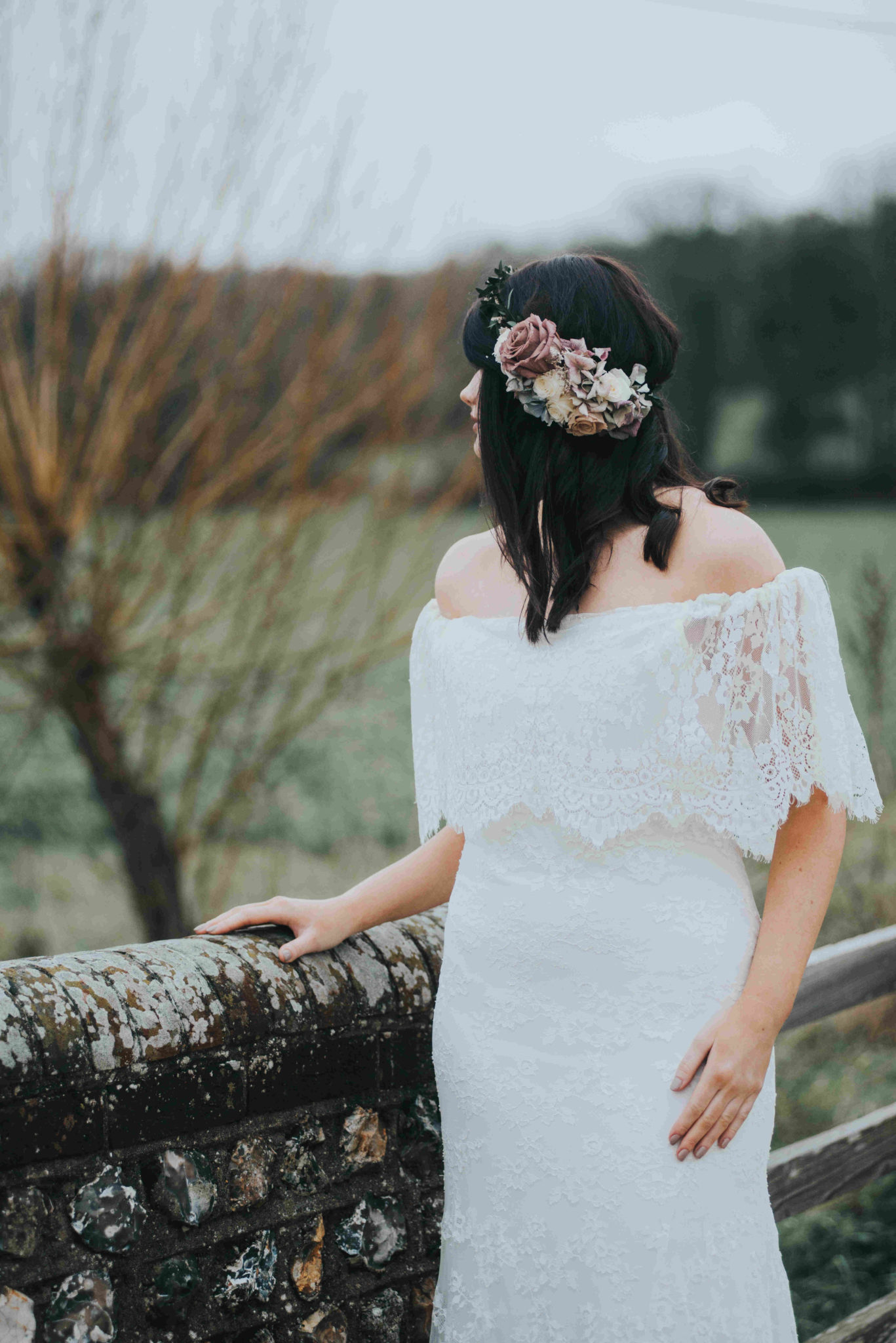 Boho Bride Lace Wedding Dress Off The Shoulder