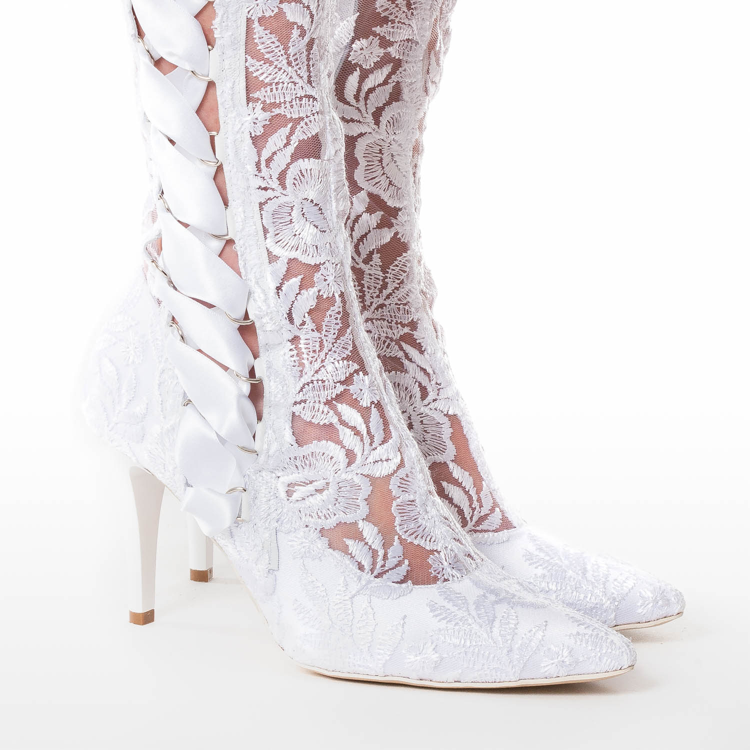 white lace cowboy boots