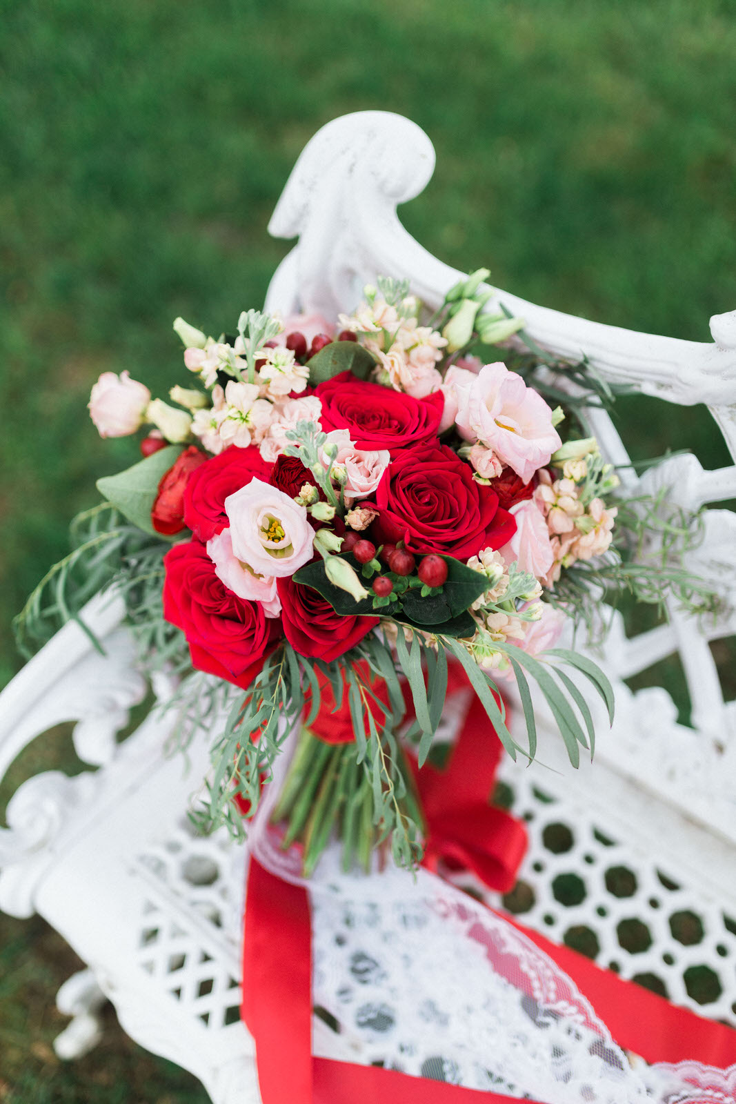 Poppy and Ivory Vintage Wedding Bouquet 