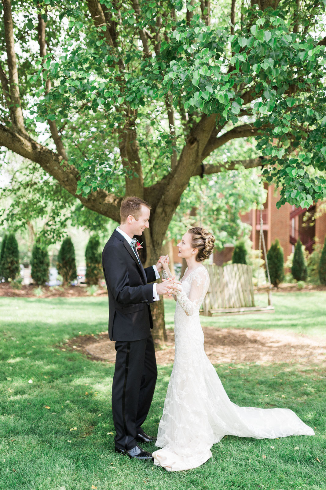 First Look Wedding Photo Emily and Matt Jane Austen Inspired Wedding