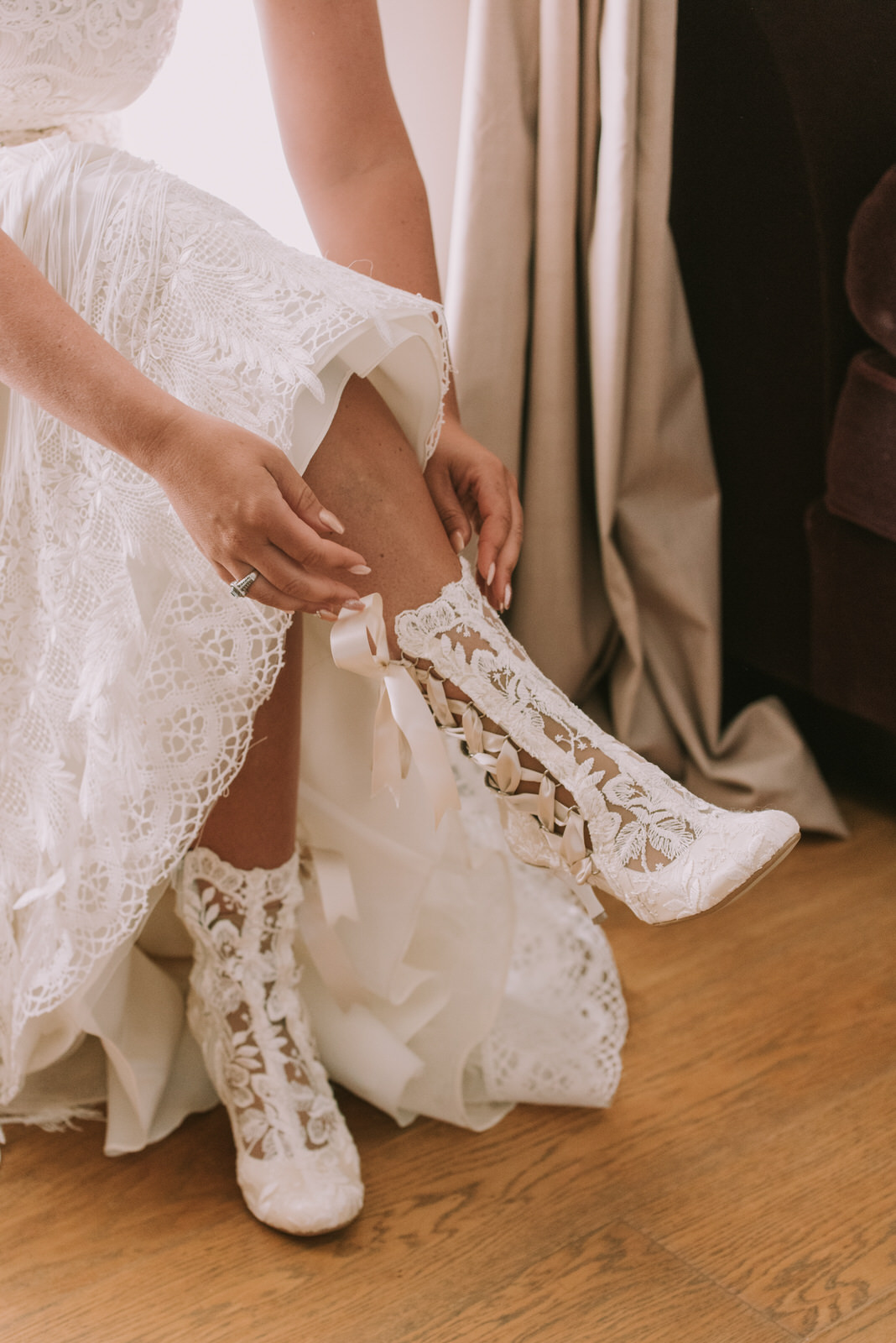Vintage Bohemian Lace Bridal Boots by House of Elliot