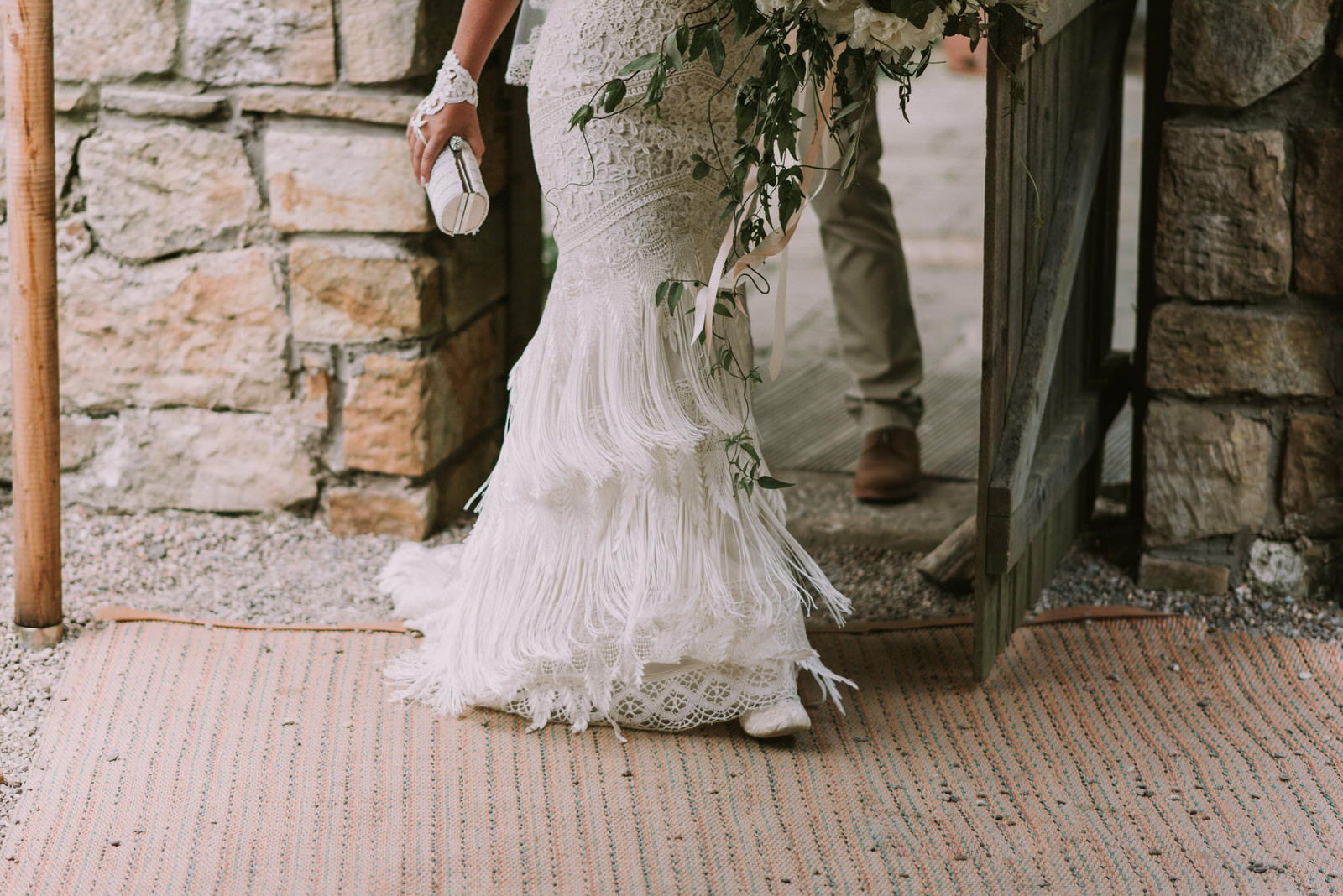 Bohemian Lace Dress styled with lace ankle boots