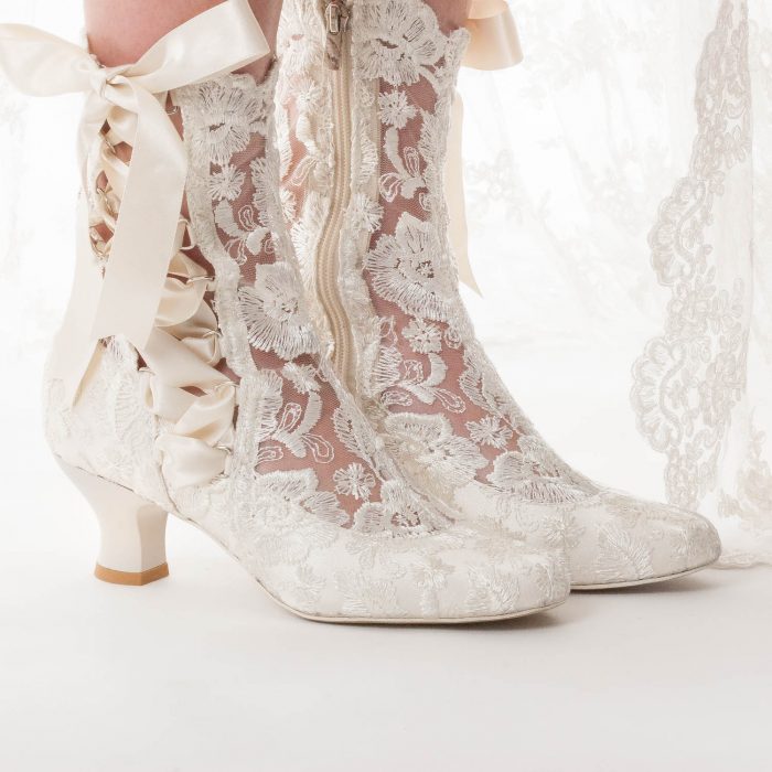 Vintage Lace Up Wedding Boots
