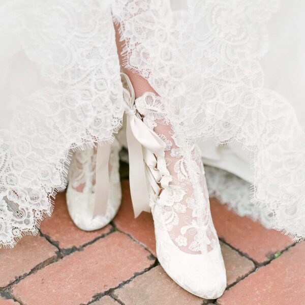 Lizzie Elliot Royal Wedding Victorian Lace Low Heeled Ankle Boots for Wedding