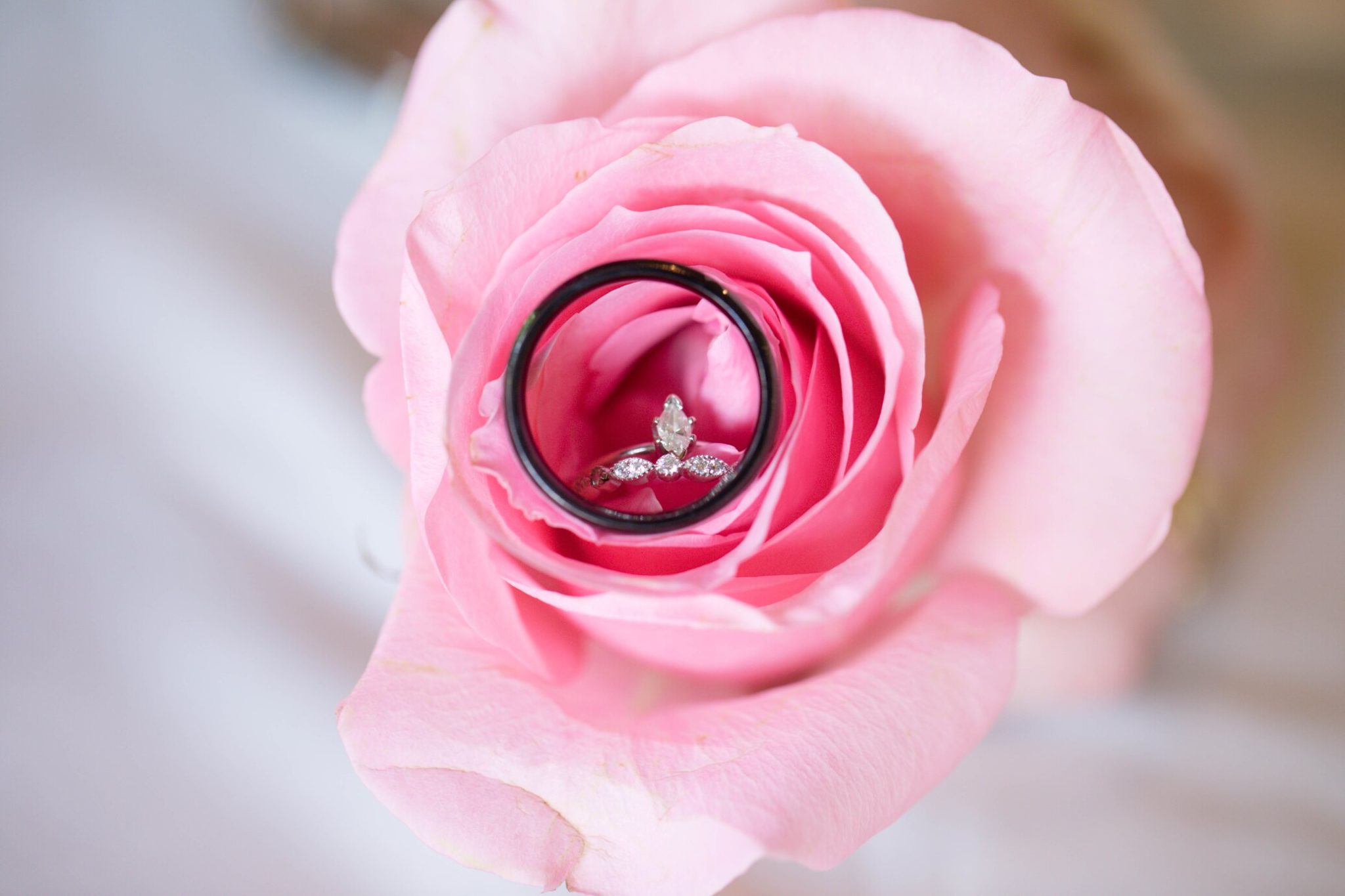 Vintage Engagement Ring set in a Rose 