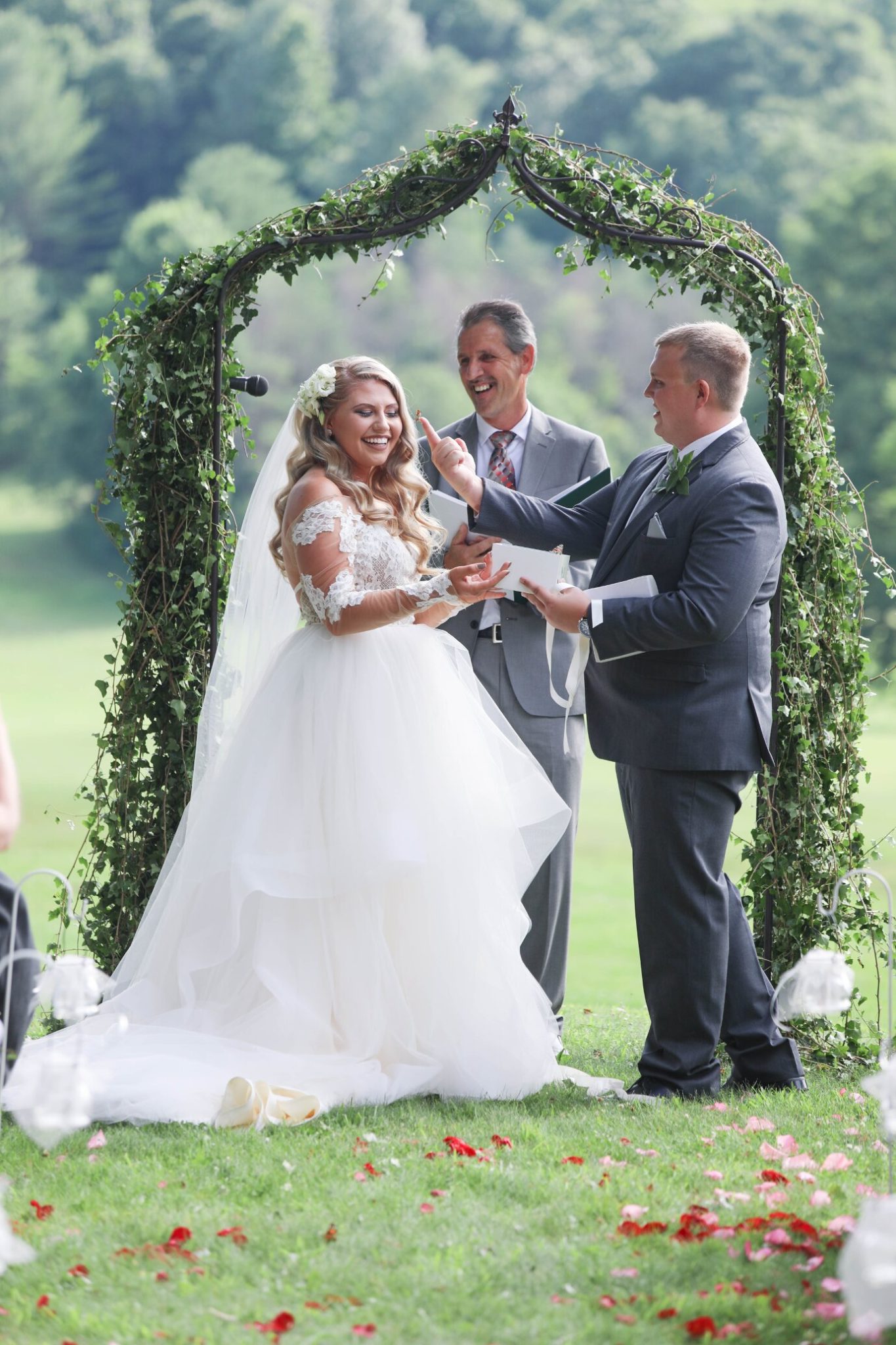 Vintage Lace Inspired Ballgown West Virginia Vineyard Wedding 