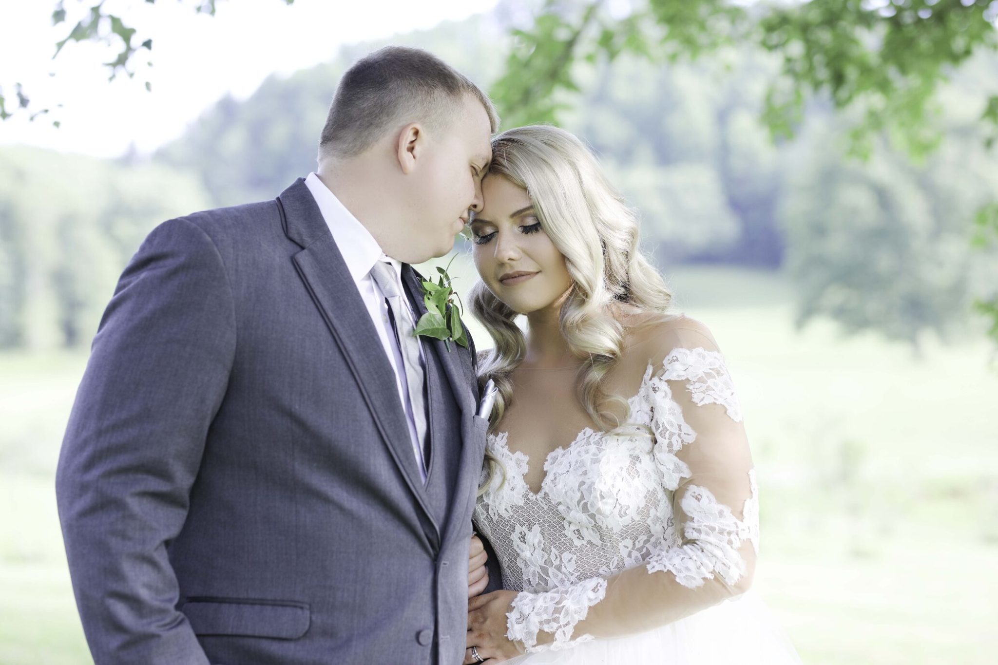 A Romantic Vineyard Wedding in West Virginia featuring Lace Dress and Lace Bridal boots