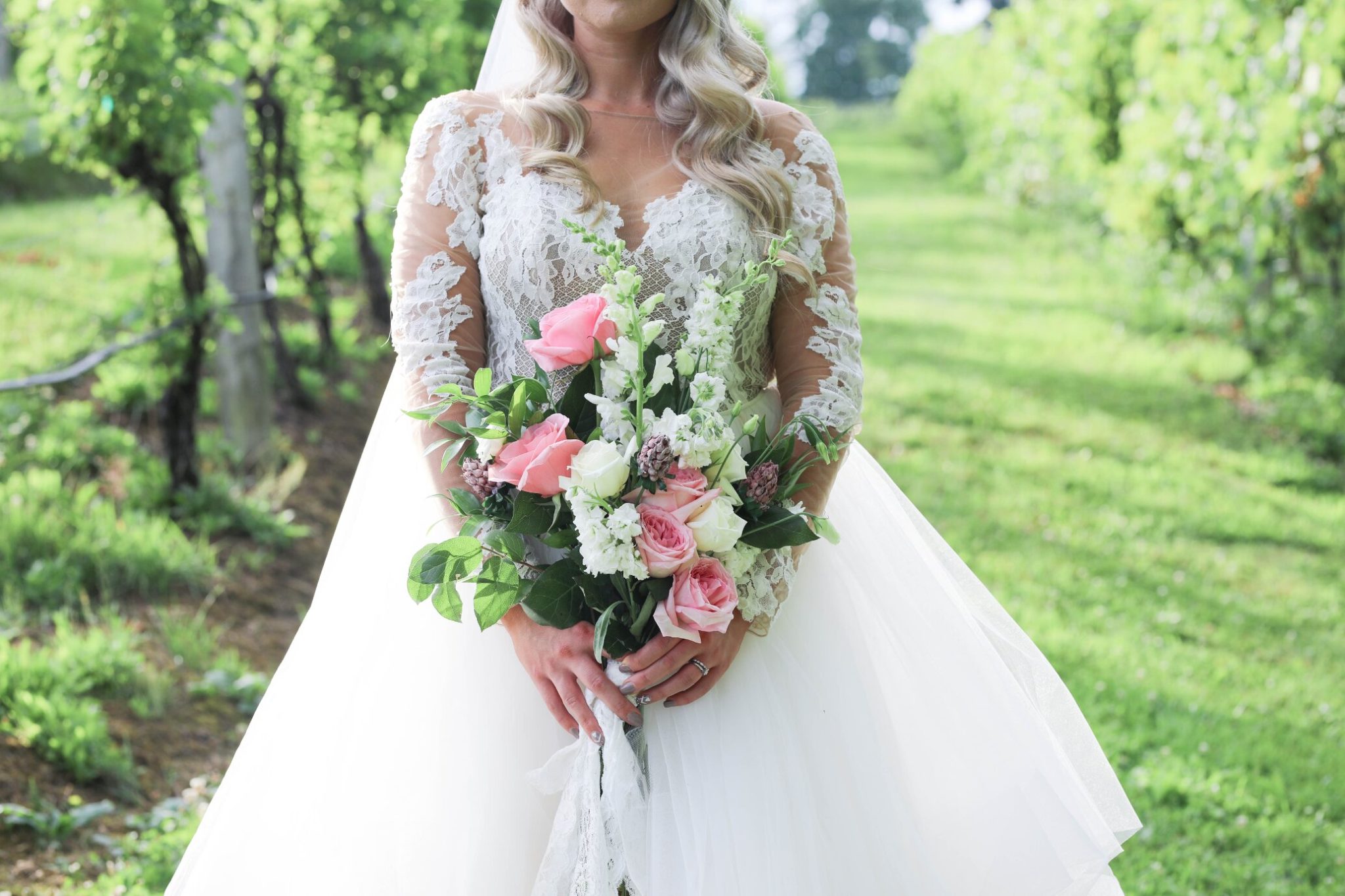 Romantic Hailey Paige Lace and Tull Ballgown Bridal Dress