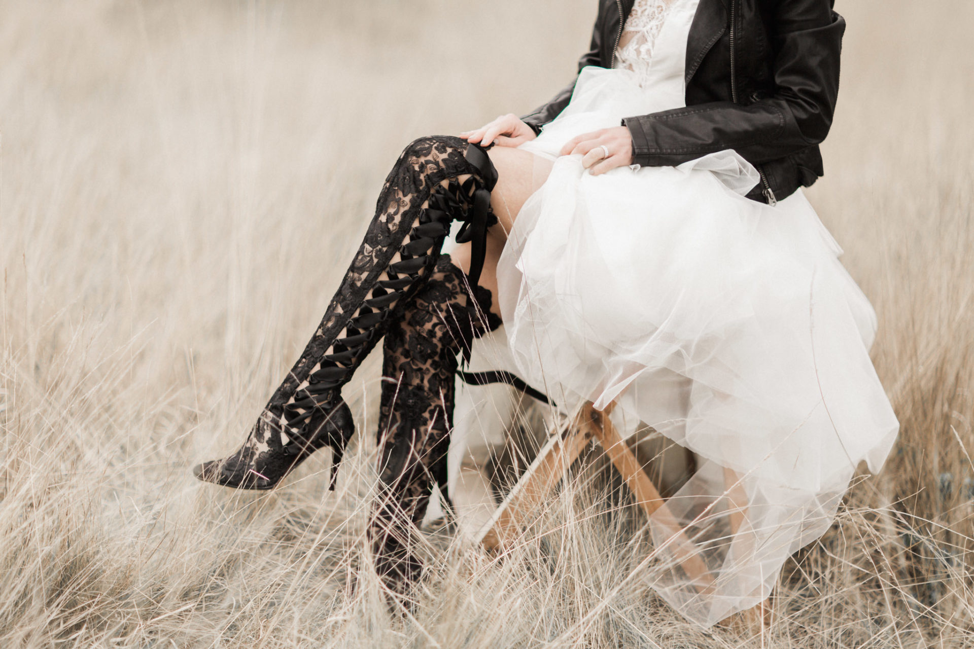 Halloween Wedding Inspiration Black Lace Bridal Boots