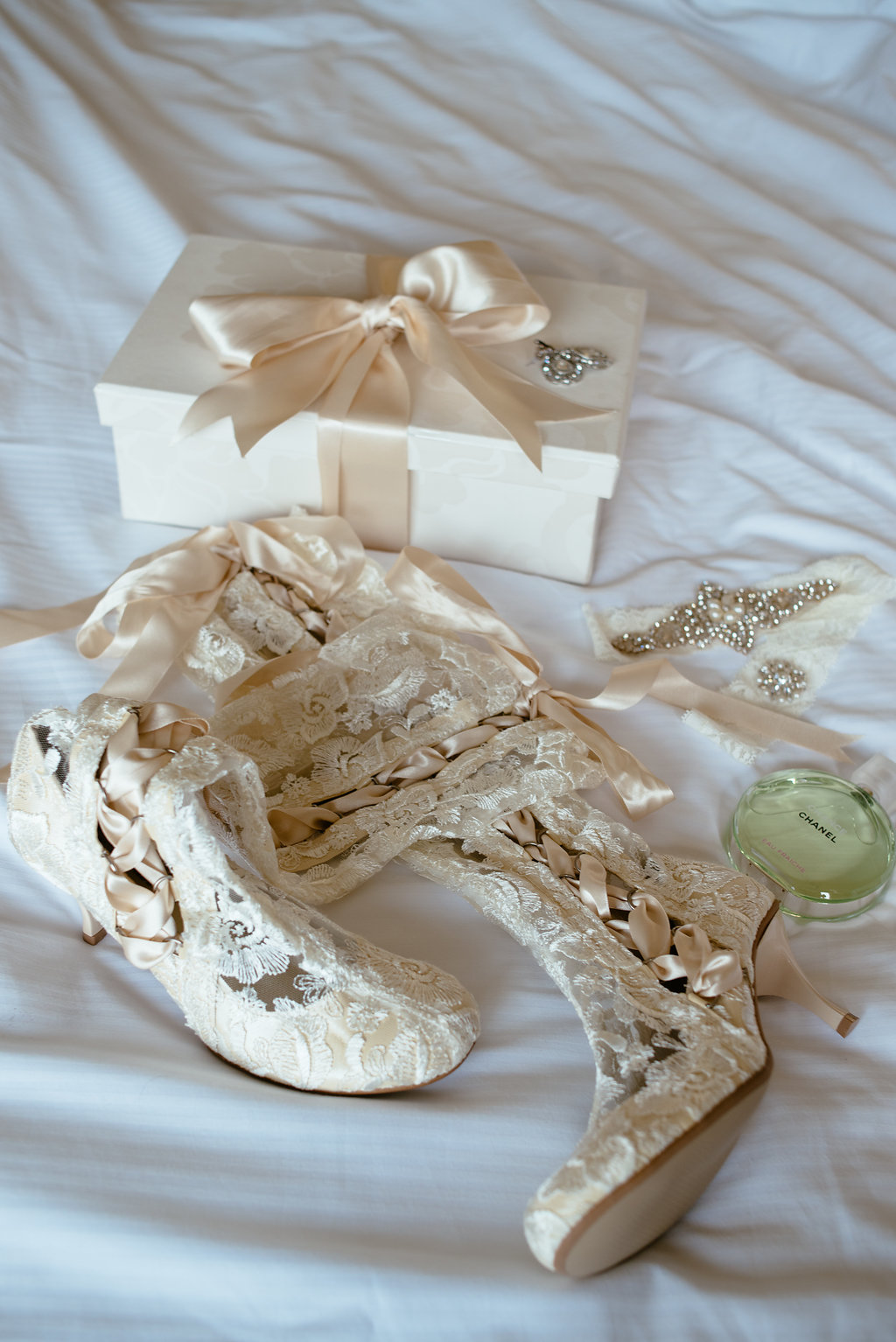Ivory Lace Wedding Shoes for Winter