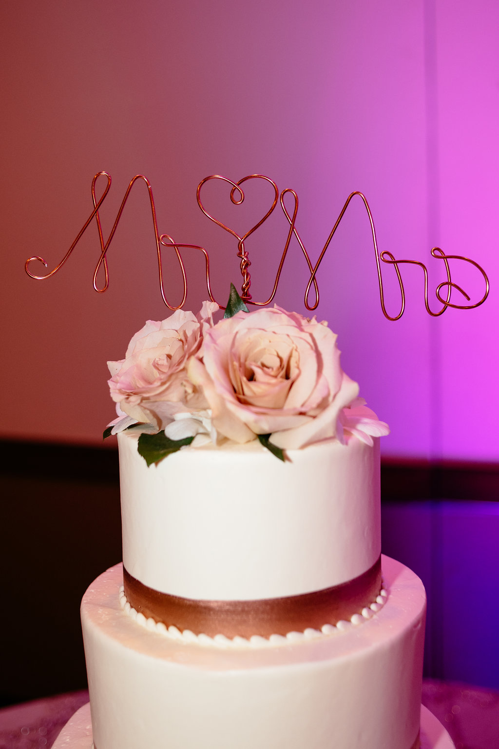 Rose Gold Copper Wedding Cake