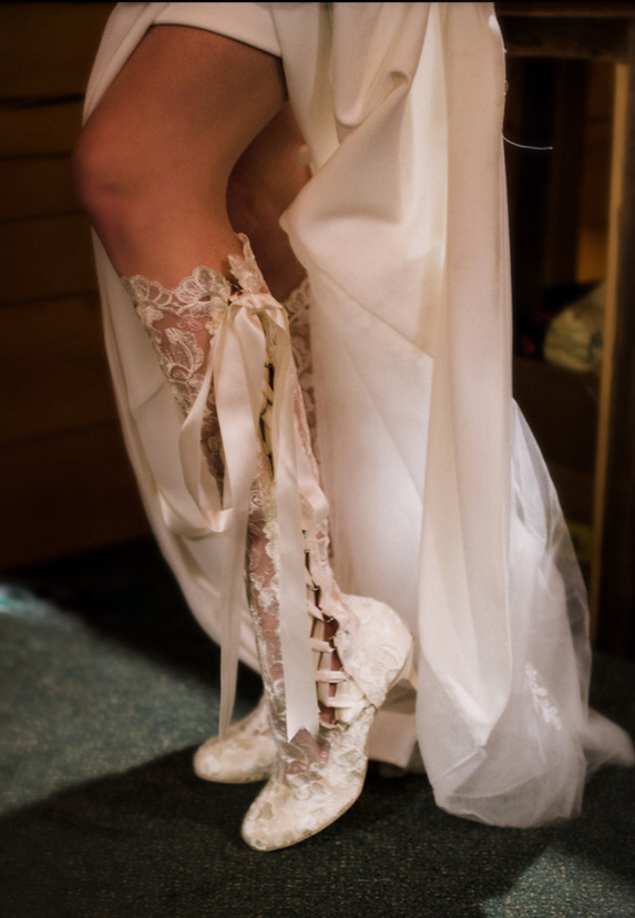 Evangeline Elliot Vintage Lace Winter Wedding Boots