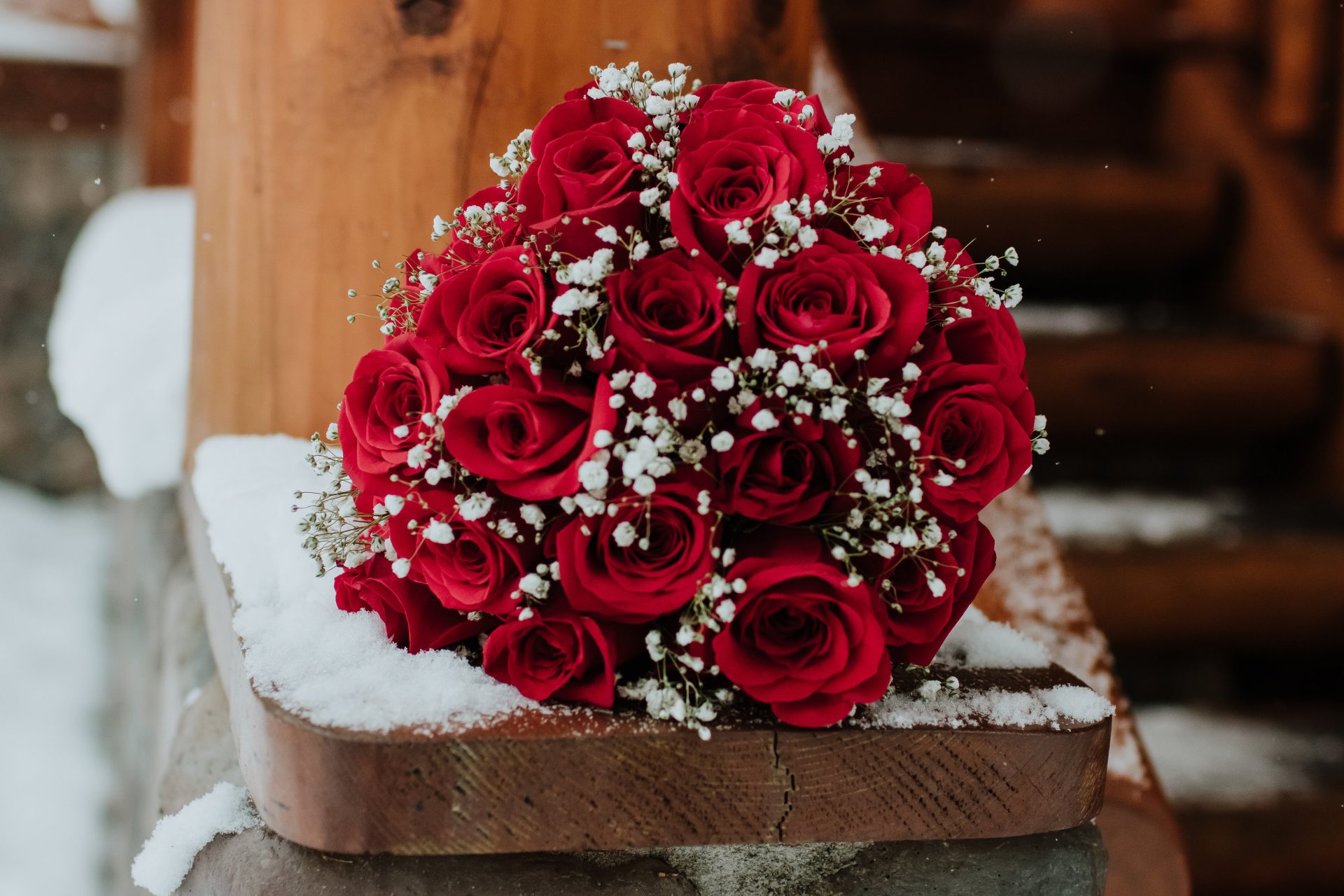 Winter Wedding Red Bridal Bouquet