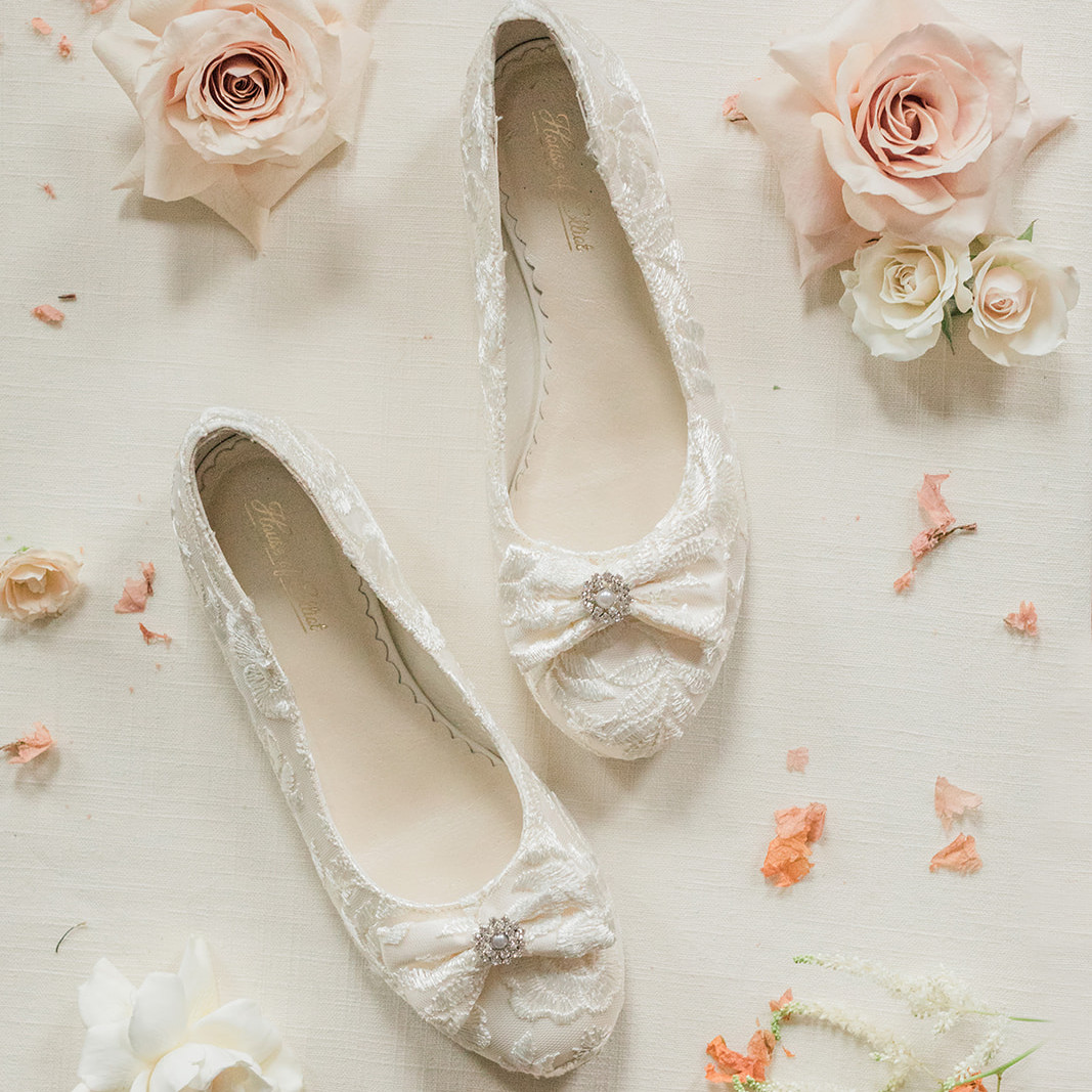 Flat Wedding Shoes Ivory Lace Ballet Flat