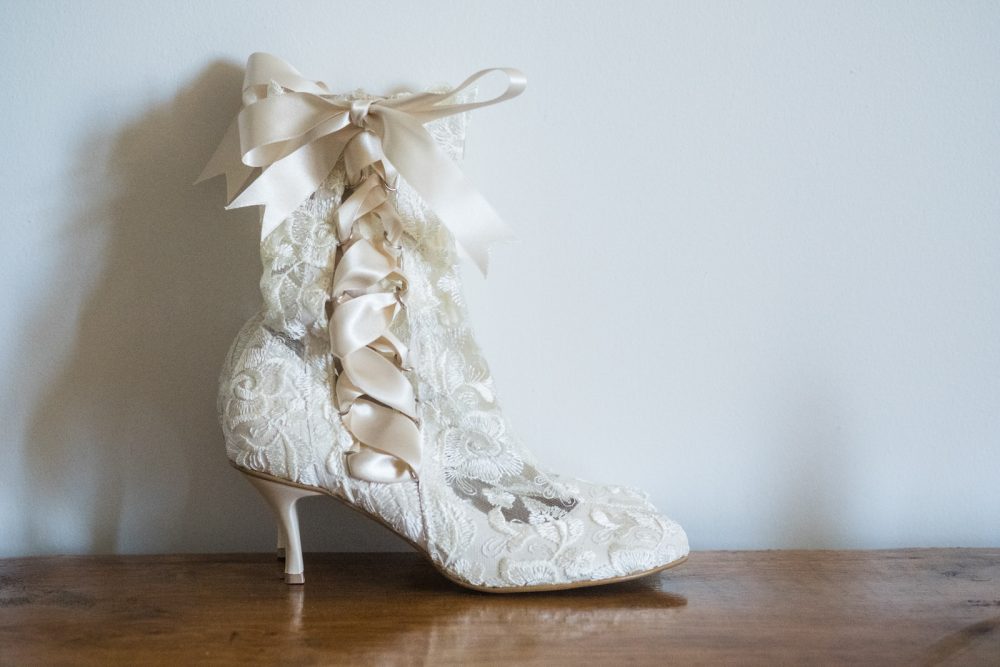 Vintage Victorian Lace Bridal Ankle Boots 