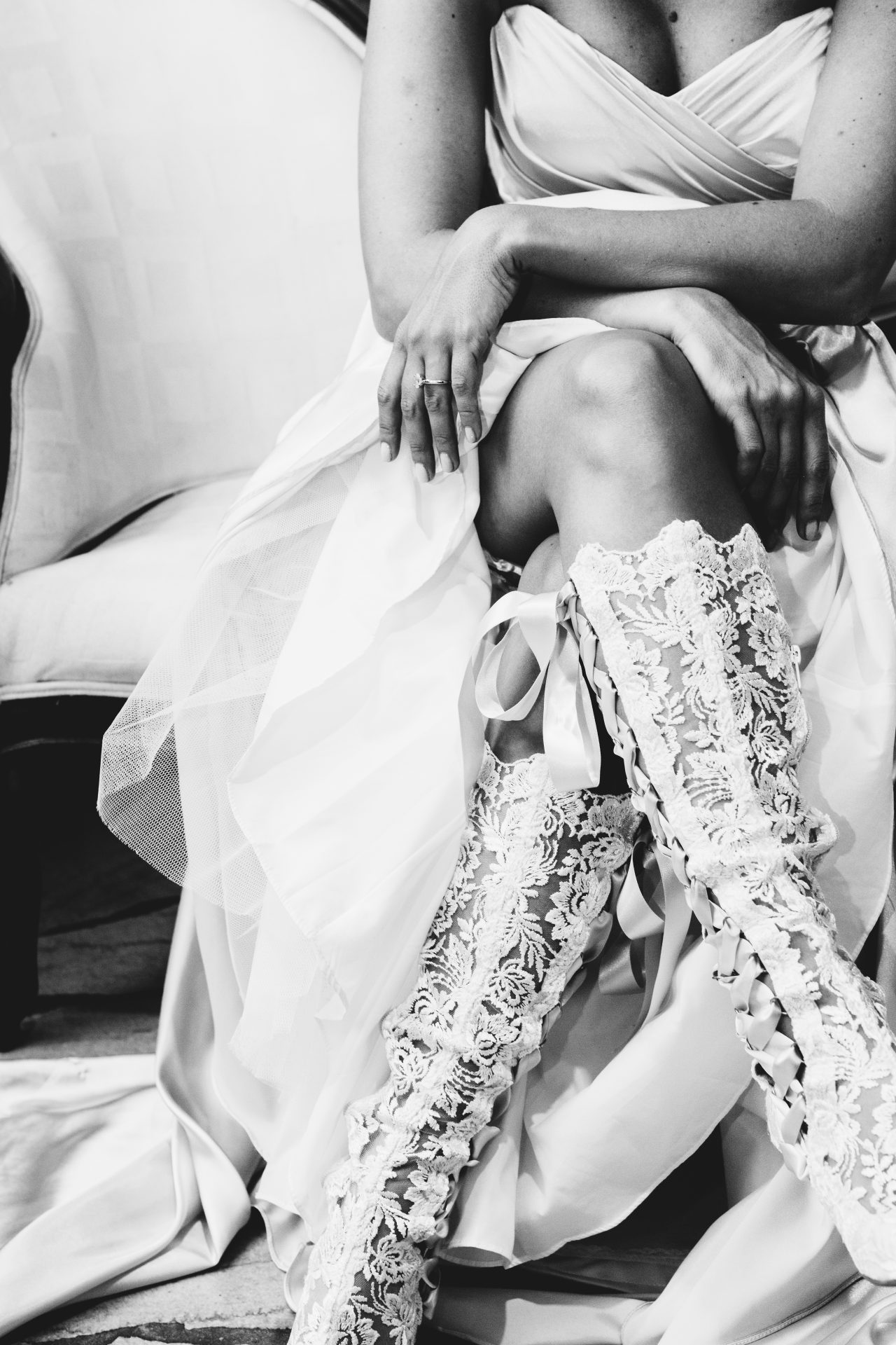 Will & Lauren- Evangeline Elliot Lace Wedding Boots2