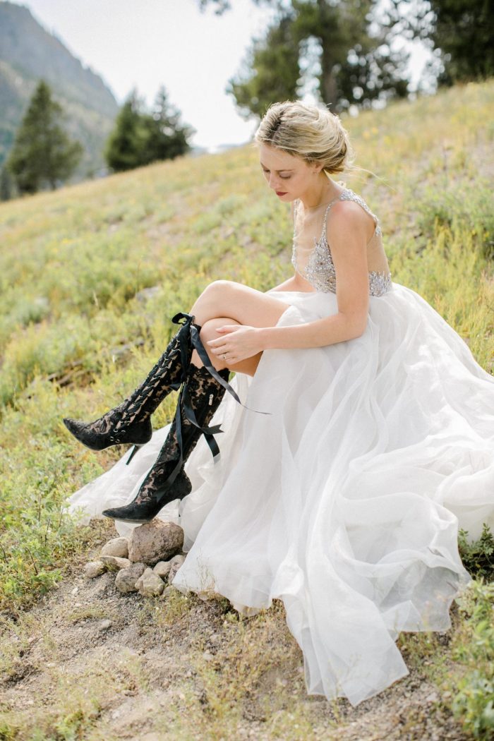 Gothic Black Lace Boots