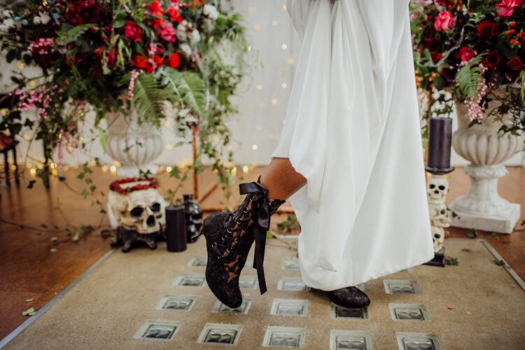 Lottie Elliot Black Lace Boots Victorian Lace Boots in Black