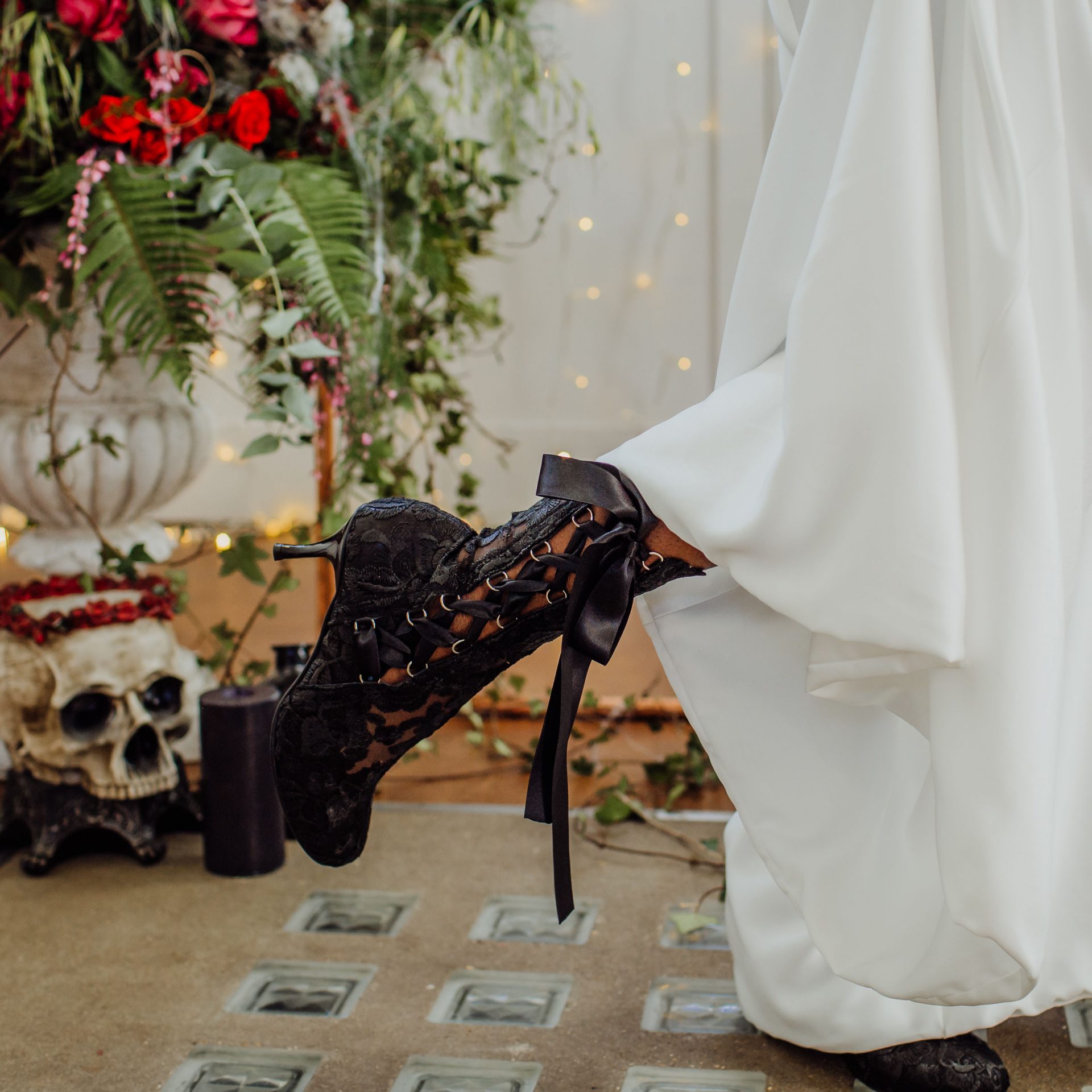 Black Lace Victorian Ankle Boots