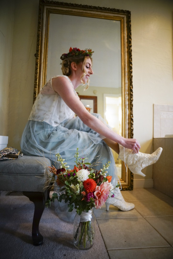 Victorian Lace Up Bridal Boots