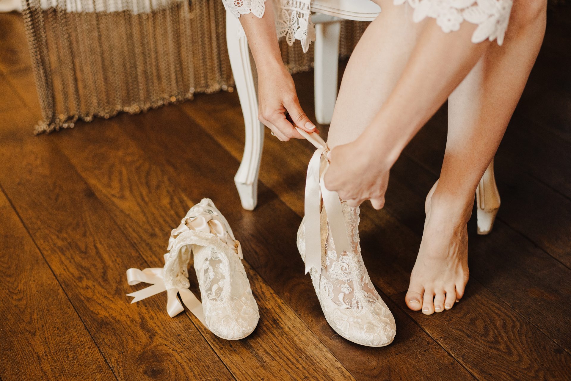 Vintage Ivory Lace Bridal Boots 