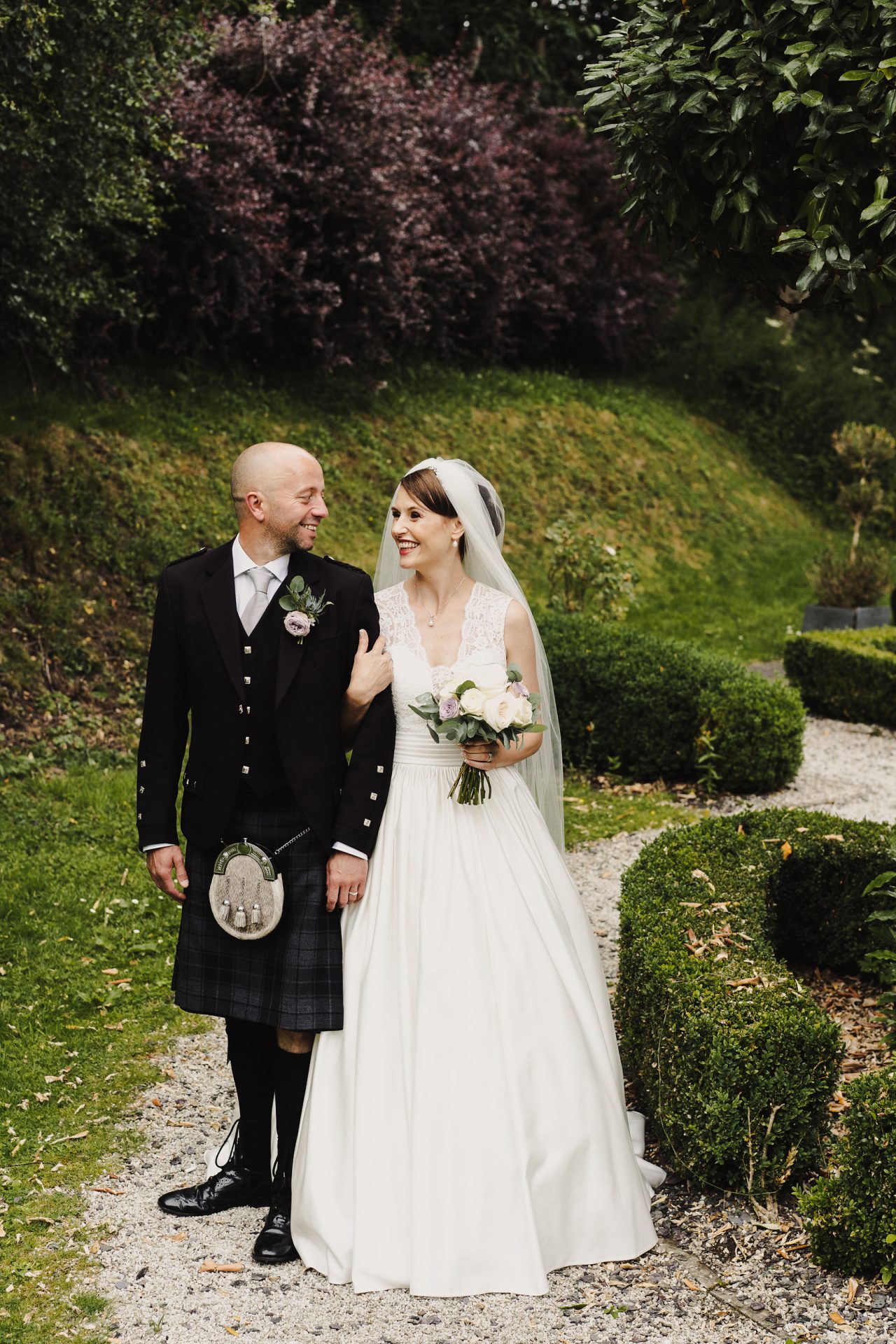 Romantic Scottish Wedding House of Elliot Lace Boots Real Bride Nicola 