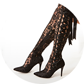 BEATRICE ELLIOT BLACK LACE KNEE HIGH BOOT
